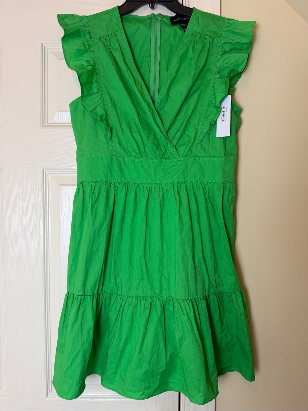 NWT Donna Morgan Green Ruffle Sleeve Dress size 10